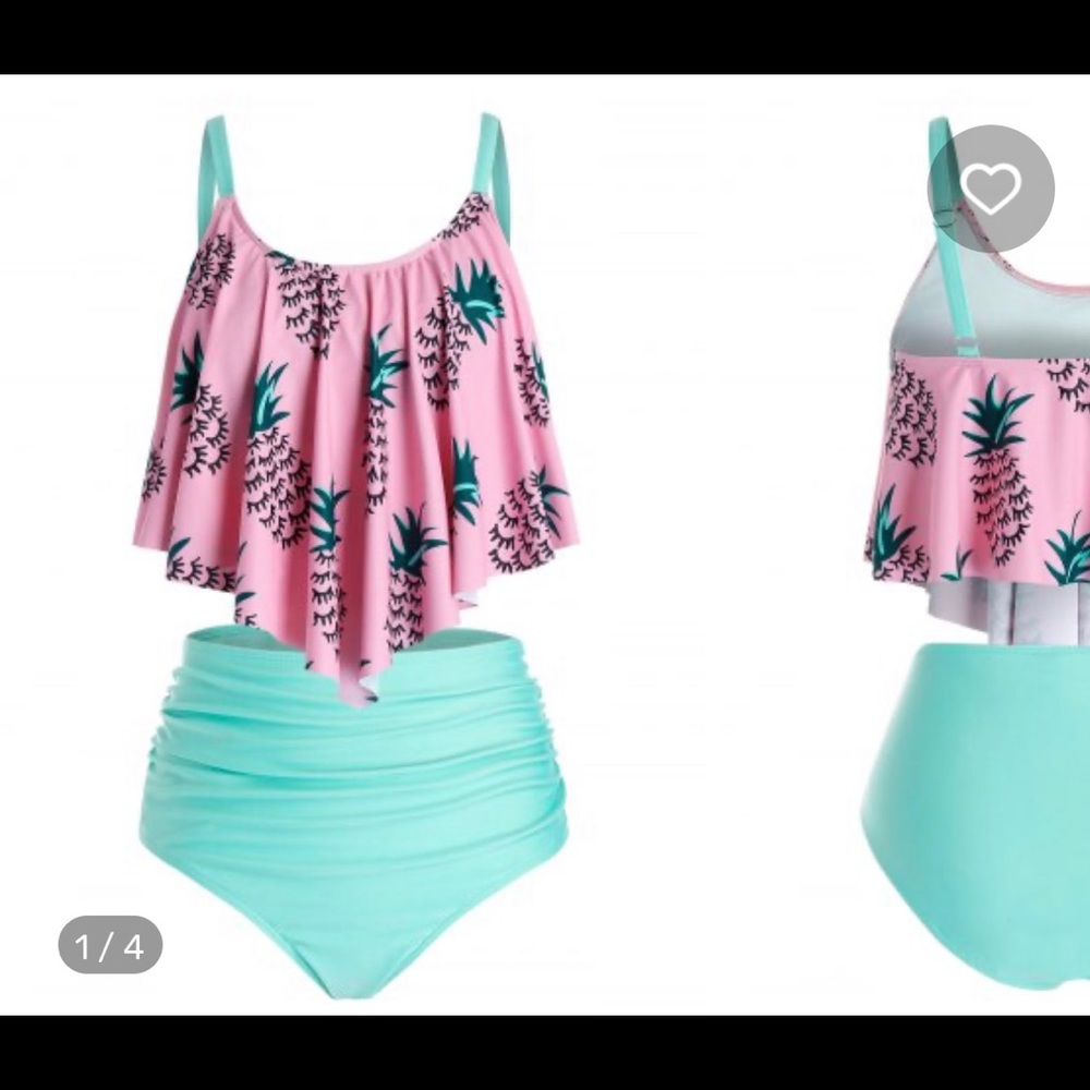 Plus size 4XL swim suit, bathing suit, pineapples